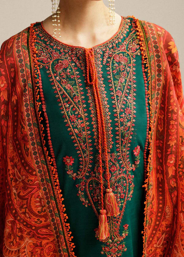 Lawn-3PC Embroidered with Digital Printed Jacquard Dupatta-5113