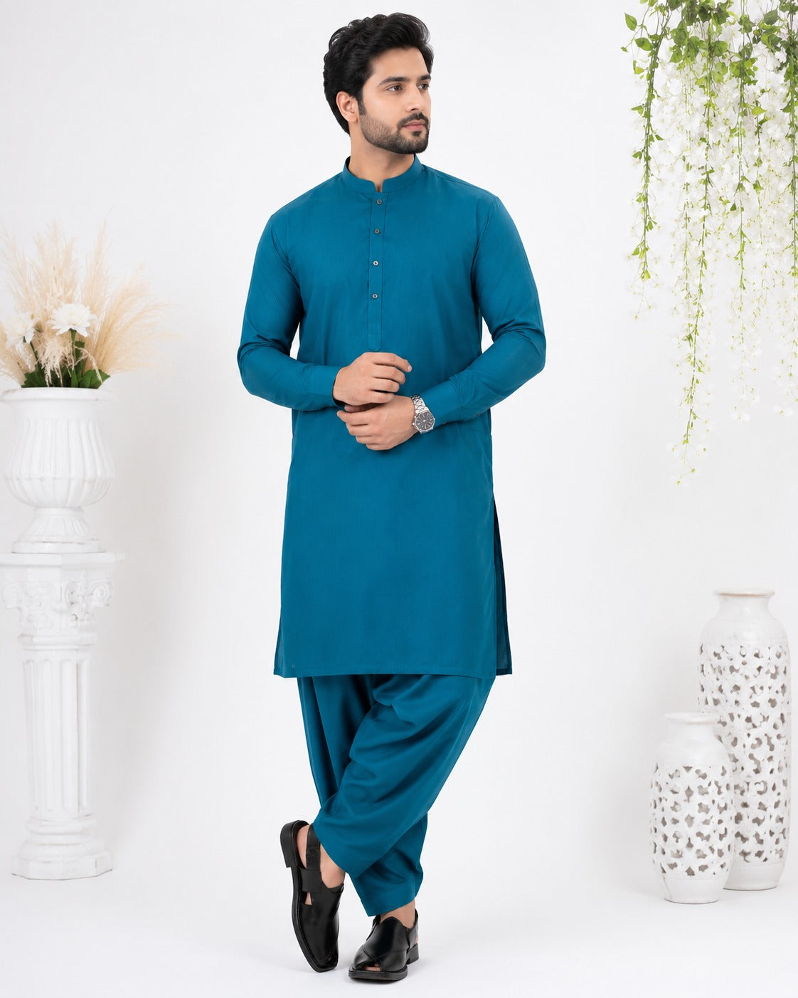 Men’s Unstitched Boski Suit – Premium Soft Boski Fabric for Traditional Wear