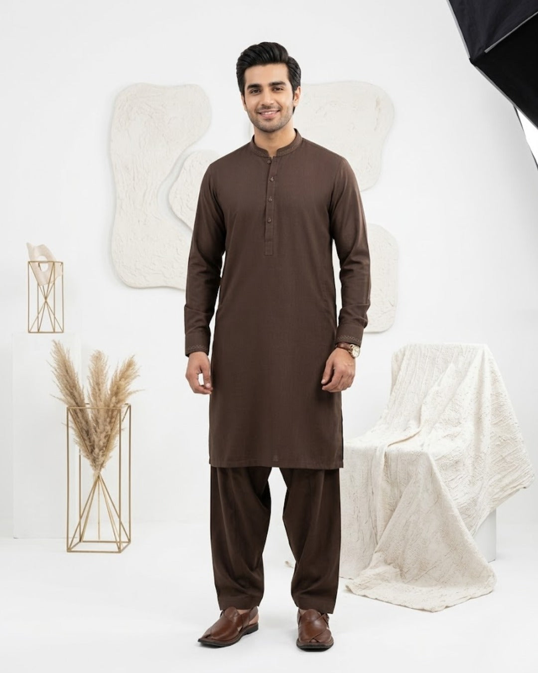 Men’s Chocolate Brown Boski Unstitched Suit – Premium Classic Fabric